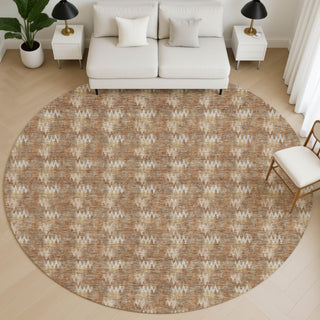 Dalyn Soft Essentials SE5 Paprika Area Rug Round Lifestyle Image Feature