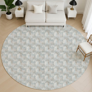 Dalyn Soft Essentials SE5 Sky Area Rug Round Lifestyle Image Feature