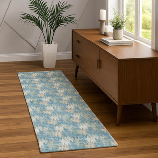 Dalyn Soft Essentials SE5 Teal Area Rug Runner Lifestyle Image Feature