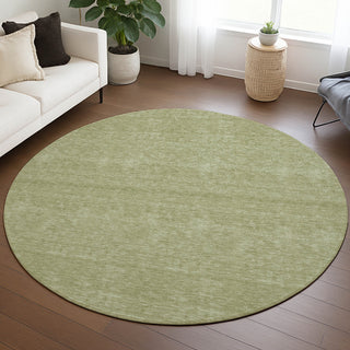 Dalyn Soft Essentials SE6 Aloe Area Rug Round Lifestyle Image Feature