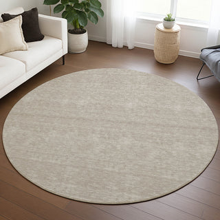 Dalyn Soft Essentials SE6 Beige Area Rug Round Lifestyle Image Feature
