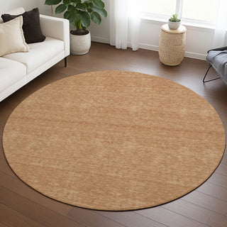 Dalyn Soft Essentials SE6 Copper Area Rug Round Lifestyle Image Feature