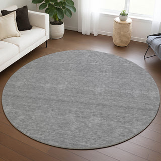 Dalyn Soft Essentials SE6 Graphite Area Rug Round Lifestyle Image Feature