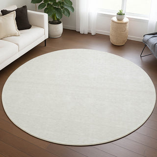 Dalyn Soft Essentials SE6 Ivory Area Rug Round Lifestyle Image Feature