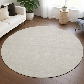 Dalyn Soft Essentials SE6 Linen Area Rug Round Lifestyle Image Feature