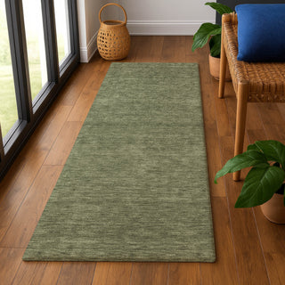 Dalyn Soft Essentials SE6 Olive Area Rug Runner Lifestyle Image Feature