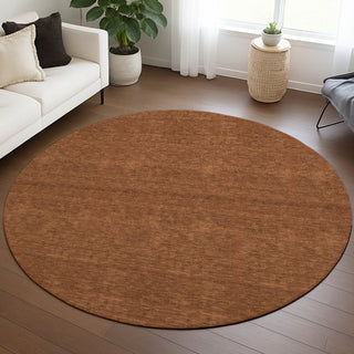 Dalyn Soft Essentials SE6 Paprika Area Rug Round Lifestyle Image Feature