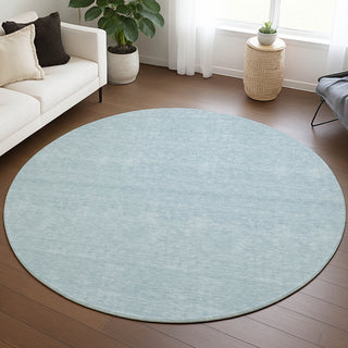 Dalyn Soft Essentials SE6 Sky Area Rug Round Lifestyle Image Feature