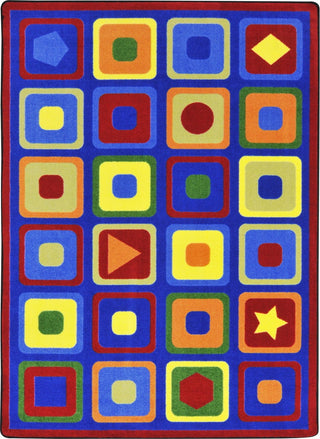 Joy Carpets Kid Essentials Seeking Shapes Multi Area Rug