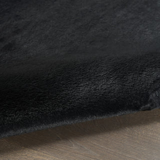 Nourison Soft Plush Rabbit Fur SFF01 Black Area Rug Detail Image