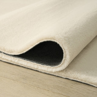 Nourison Soft Plush Rabbit Fur SFF01 Beige Area Rug Texture Image