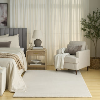 Nourison Soft Plush Rabbit Fur SFF01 Beige Area Rug Room Image Feature