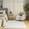 Nourison Soft Plush Rabbit Fur SFF01 White Area Rug Room Image Feature
