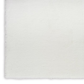 Nourison Soft Plush Rabbit Fur SFF01 White Area Rug Swatch Image