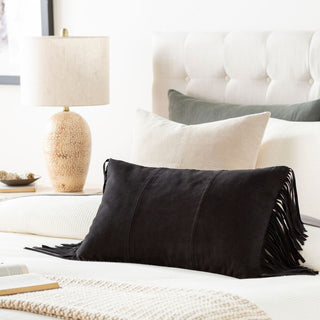Surya Suede Fringe SFG-002 Black Style Shot