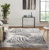 N Natori Serengeti SG-630 Charcoal Zebra Area Rug Lifestyle Image Feature