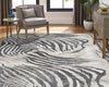 N Natori Serengeti SG-630 Charcoal Zebra Area Rug