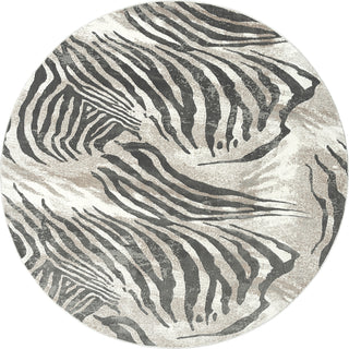 N Natori Serengeti SG-630 Charcoal Zebra Area Rug