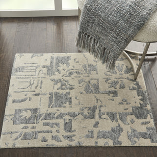 Nourison Silk Shadows SHA19 Ivory/Grey Area Rug by Reserve Collection