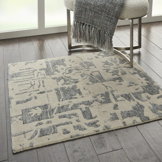 Nourison Silk Shadows SHA19 Ivory/Grey Area Rug by Reserve Collection