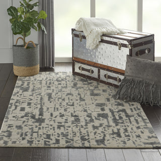 Nourison Silk Shadows SHA19 Ivory/Grey Area Rug by Reserve Collection