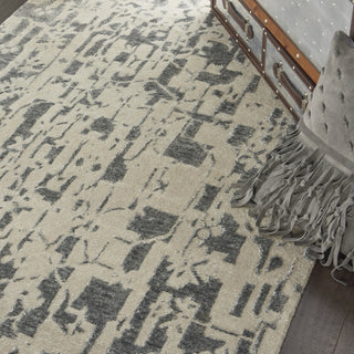 Nourison Silk Shadows SHA19 Ivory/Grey Area Rug by Reserve Collection