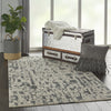 Nourison Silk Shadows SHA19 Ivory/Grey Area Rug by Reserve Collection