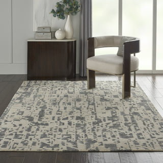 Nourison Silk Shadows SHA19 Ivory/Grey Area Rug by Reserve Collection