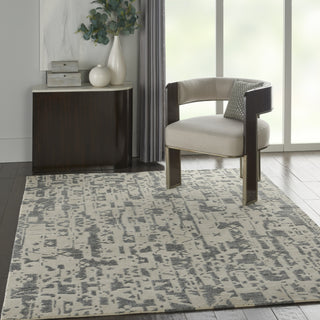 Nourison Silk Shadows SHA19 Ivory/Grey Area Rug by Reserve Collection