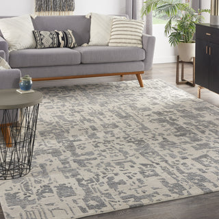 Nourison Silk Shadows SHA19 Ivory/Grey Area Rug by Reserve Collection