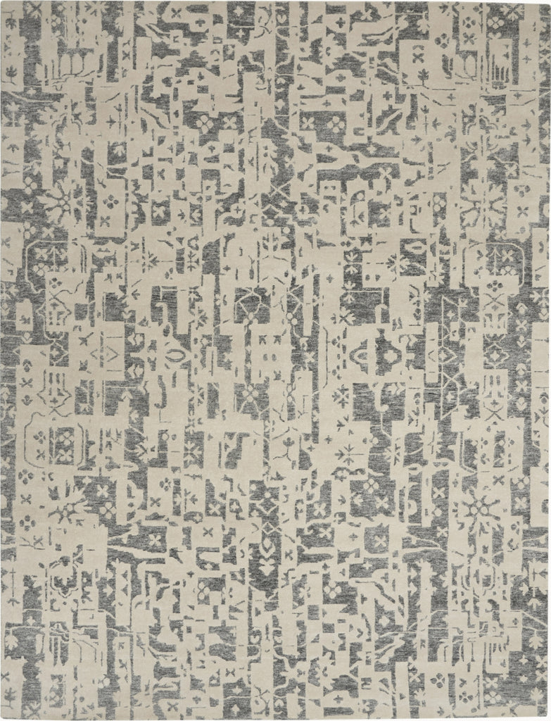 Nourison Silk Shadows SHA19 Ivory/Grey Area Rug by Reserve Collection