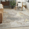 Nourison Silk Shadows SHA20 Silver Area Rug by Reserve Collection