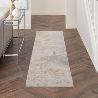 Nourison Silk Shadows SHA20 Silver Area Rug by Reserve Collection