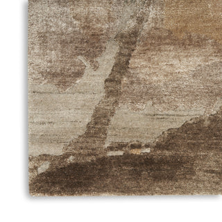 Nourison Silk Shadows SHA24 Beige Silver Area Rug by Reserve Collection Corner Image