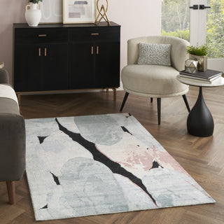 Nourison Silk Shadows SHA25 Blue Pink Area Rug by Reserve Collection Swatch Image