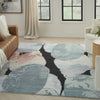 Nourison Silk Shadows SHA25 Blue Pink Area Rug by Reserve Collection