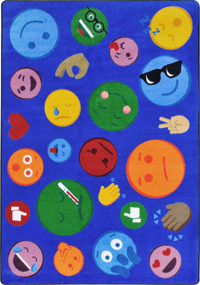 Joy Carpets Kid Essentials Shake 'Em Up Emojis Multi Area Rug