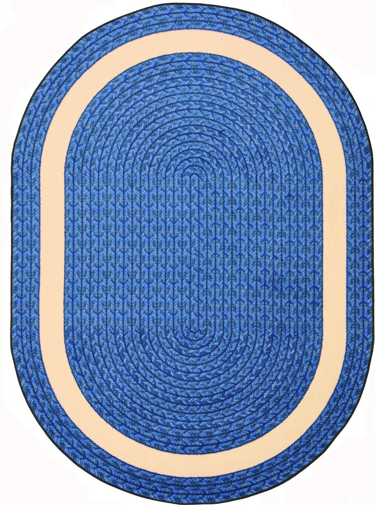 Joy Carpets Kid Essentials Sharing Circle Blue Area Rug