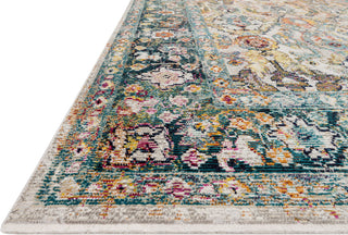 Loloi Silvia SIL-01 Stone/Teal Area Rug by Justina Blakeney Round Image