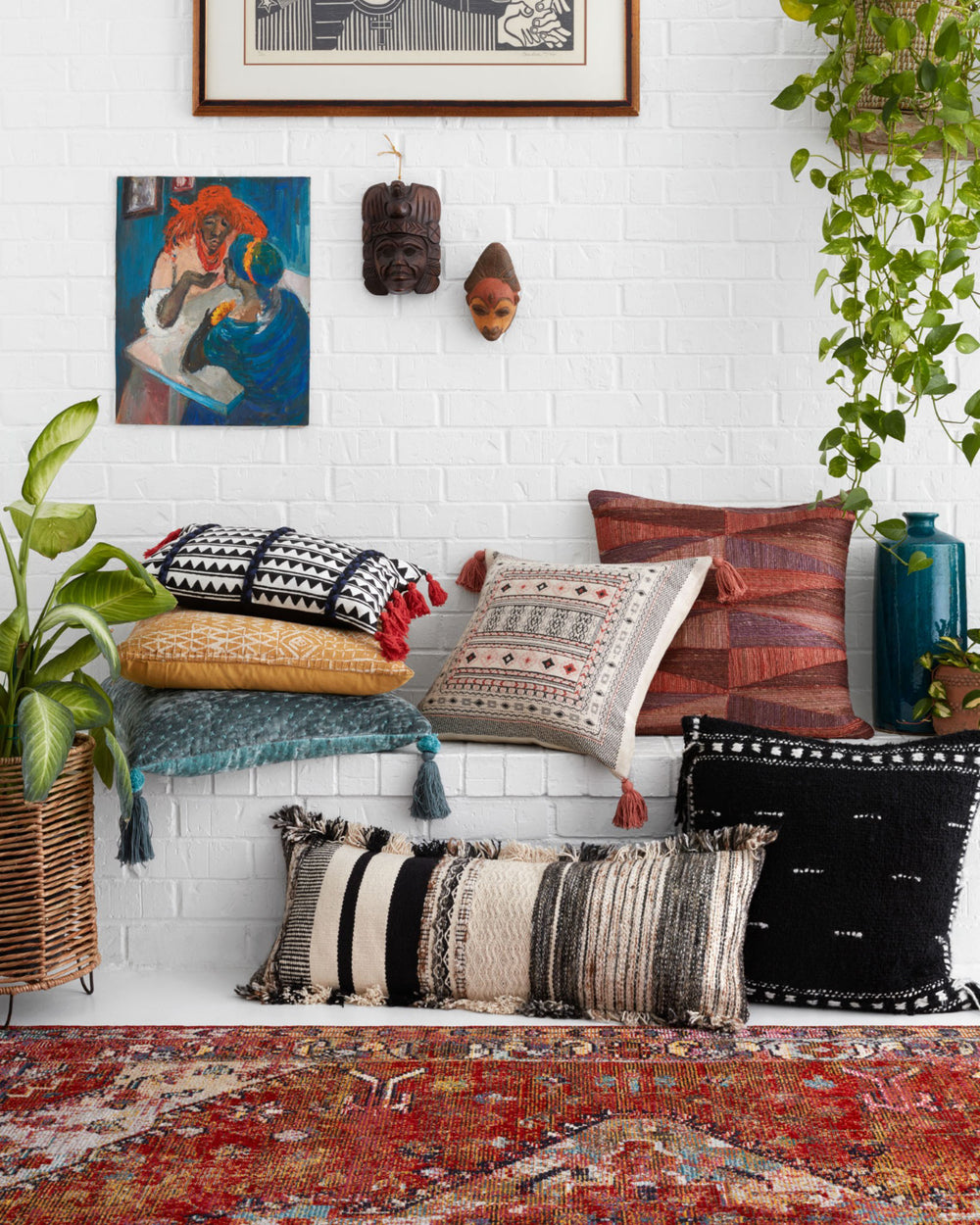 Loloi Silvia SIL-06 Red/Multi Area Rug by Justina Blakeney Lifestyle Image Feature