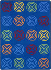 Joy Carpets Kid Essentials Simply Swirls Rainbow Area Rug