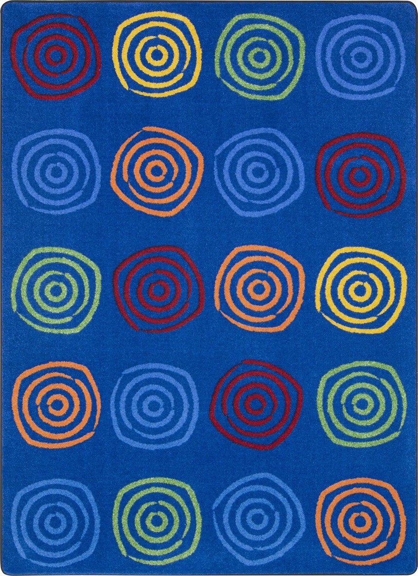 Joy Carpets Kid Essentials Simply Swirls Rainbow Area Rug