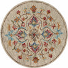 LR Home Sinuous Floral Oasis Beige Area Rug 4' 0'' Round Image