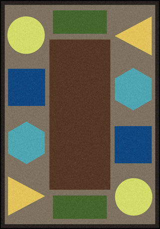 Joy Carpets Kid Essentials Sitting Shapes Earthtone Area Rug