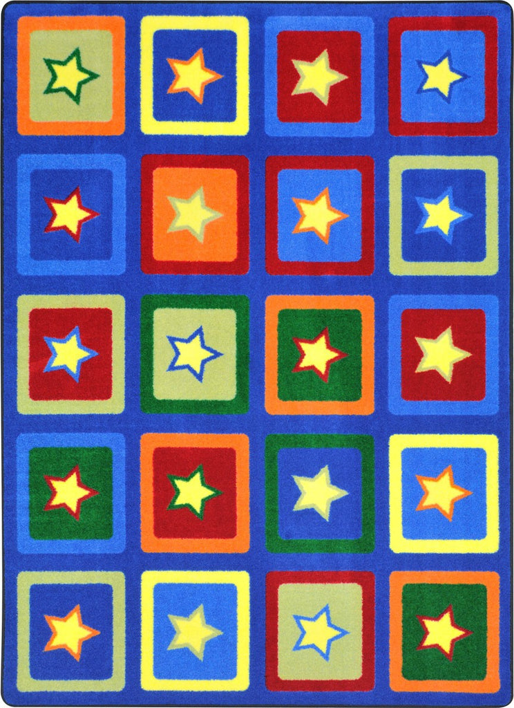 Joy Carpets Kid Essentials Sitting Stars Multi Area Rug