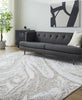 Livabliss Siyah SIY-2310 Light Silver Area Rug Room Scene Feature