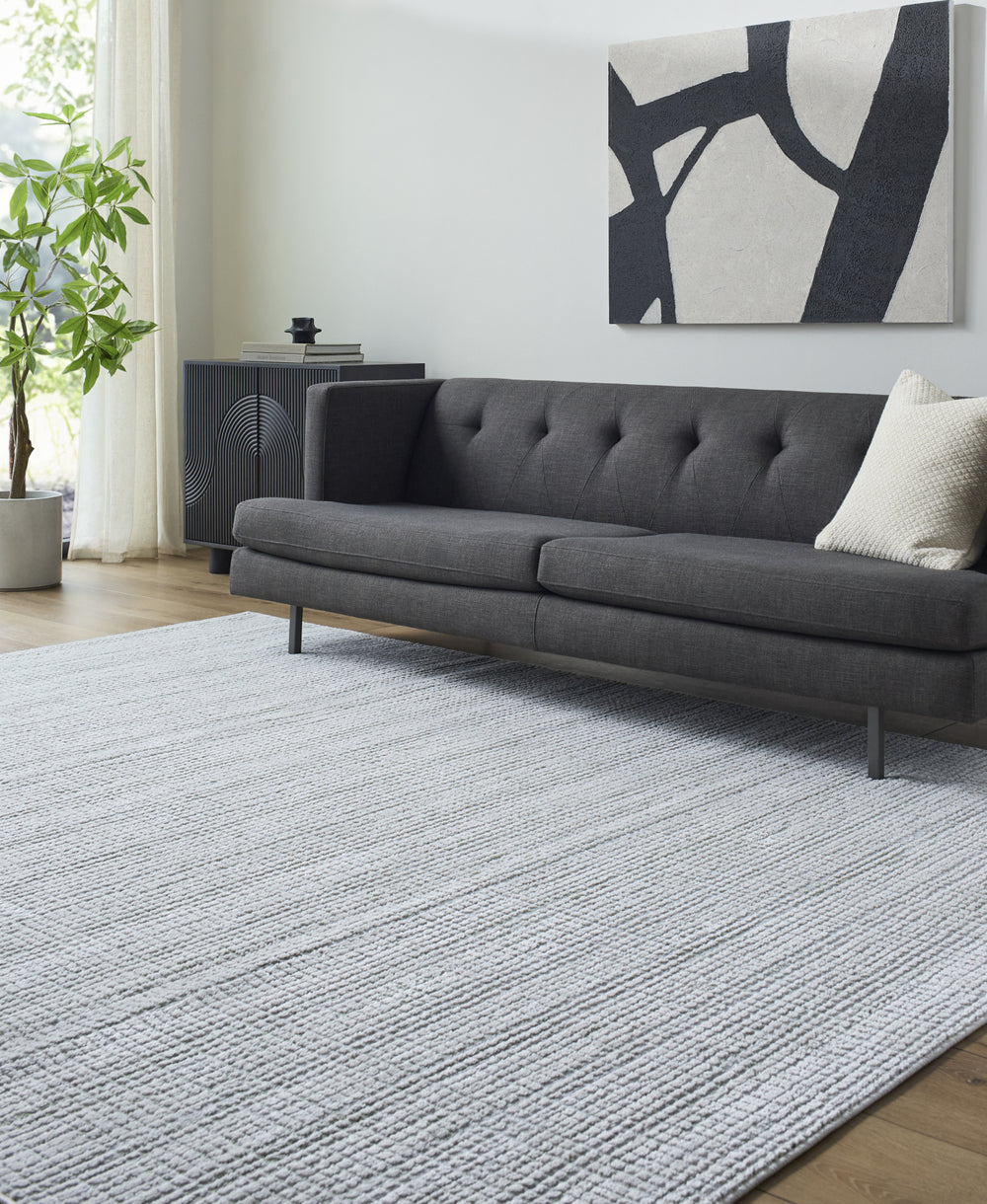 Livabliss Siyah SIY-2319 Light Silver Area Rug Room Scene Feature