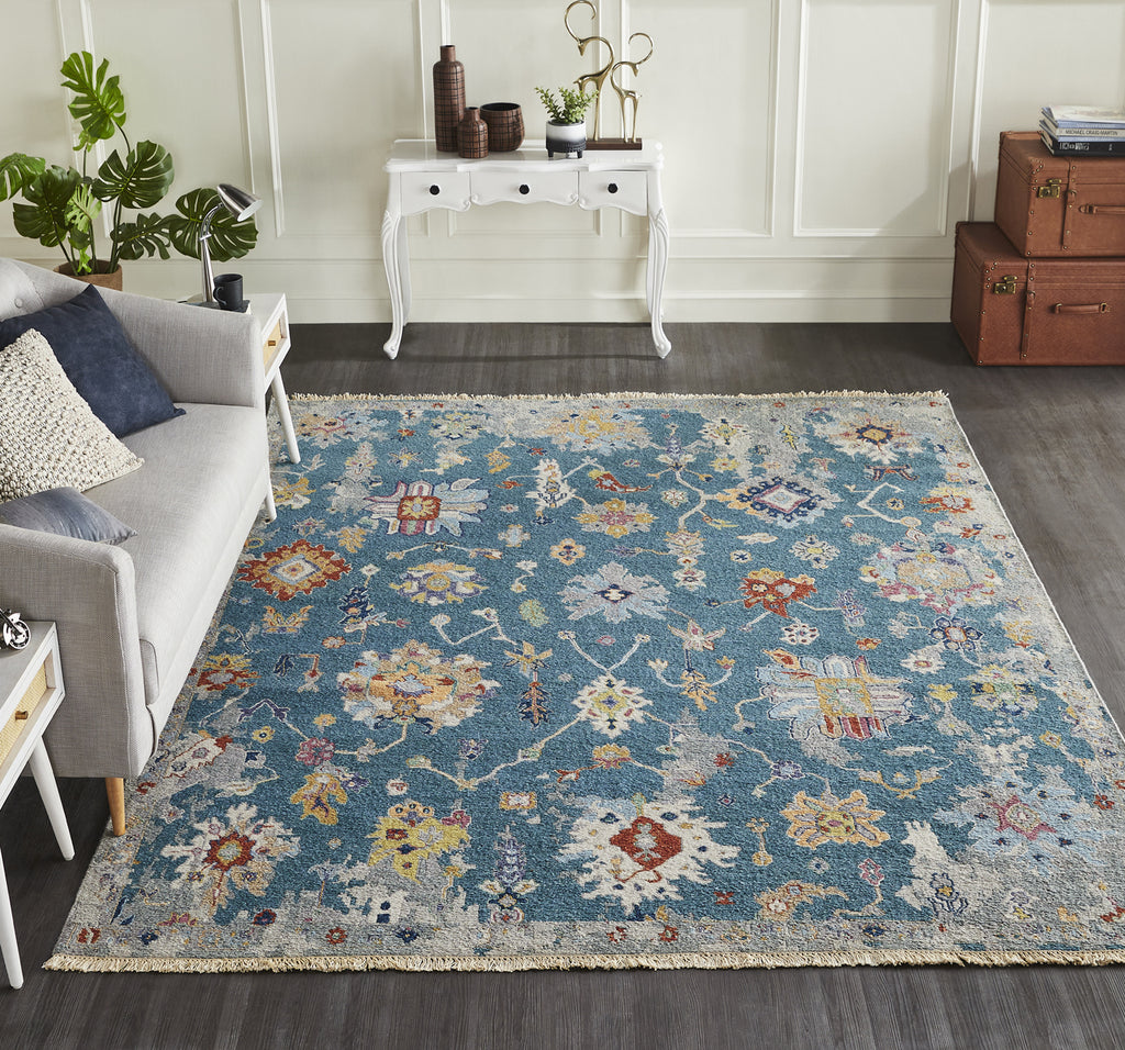 Ancient Boundaries Sena Color SEN-1182 Blue Area Rug Lifestyle Image Feature