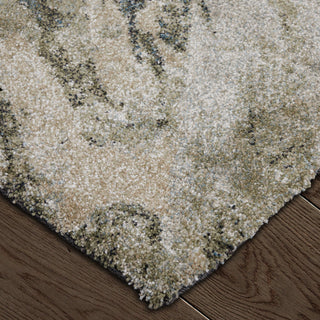 Feizy Skyview 39Q8F Gray/Green/Ivory Area Rug Corner Image with Rug Pad