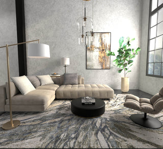 Feizy Skyview 39Q8F Gray/Green/Ivory Area Rug Lifestyle Image